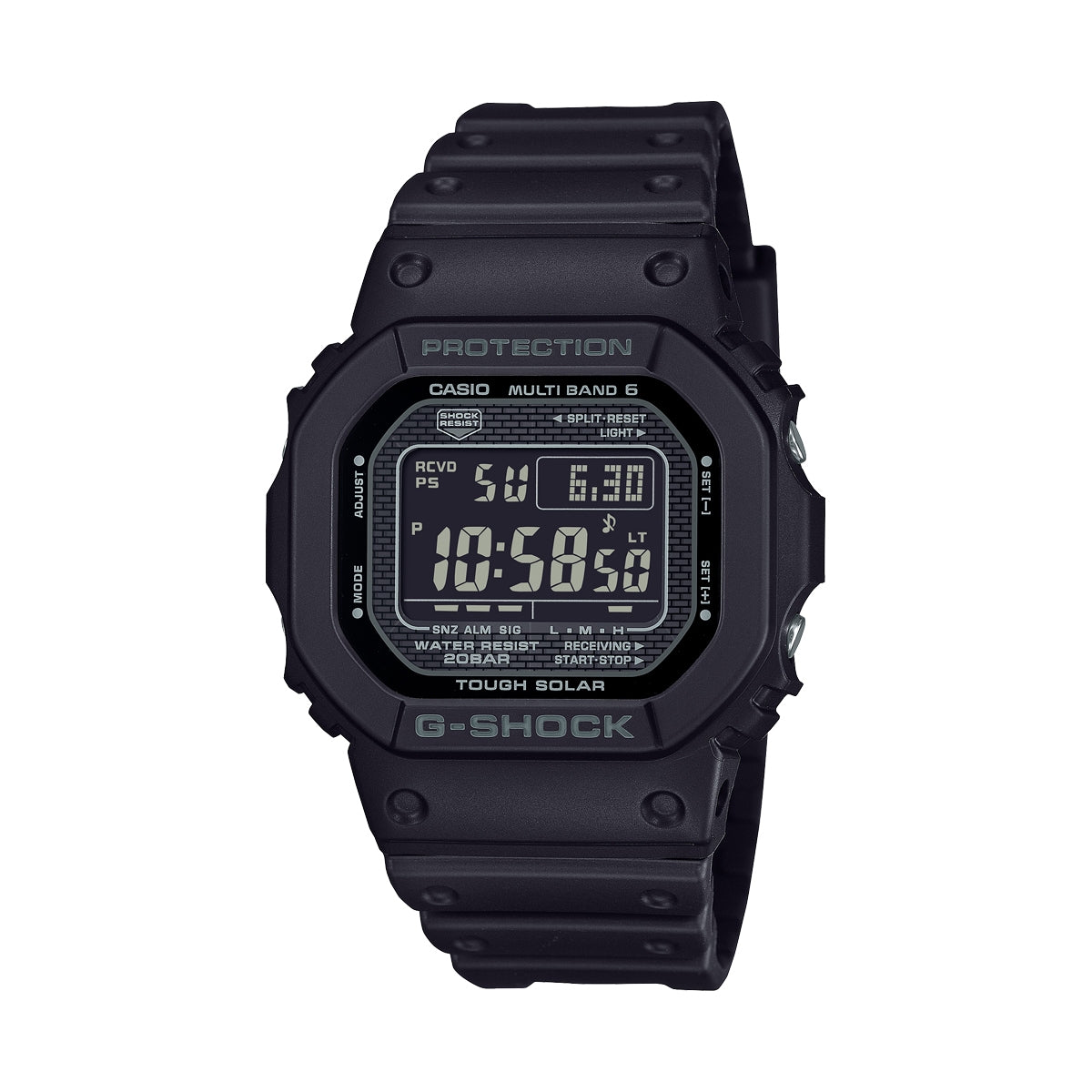CASIO G-SHOCK Mod. THE NEW ORIGIN Multiband 6 - TOUGH SOLAR - FULL BLACK wristwatch with resin strap and multifunction display