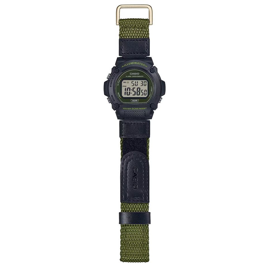CASIO TIMELESS COLLECTION Mod. SPORT- ILLUMINATOR. WR 50M. ALARM. CHRONOGRAPH - ARMY GREEN - COLORED SERIE