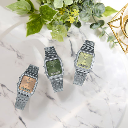 CASIO VINTAGE Mod. EDGY COLLECTION SUNRAY DIAL - GREEN LEMON