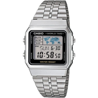 CASIO VINTAGE Mod. WORLD TIME - SILVER & BLACK