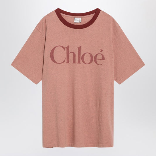 Chloé Pink cotton T-shirt with logo