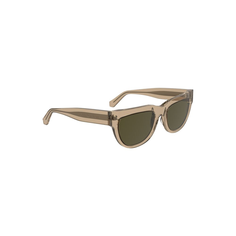 Calvin Klein Brown Acetate Women Sunglasses with chic square lenses, offering durable and stylish eye protection in rich brown tone.