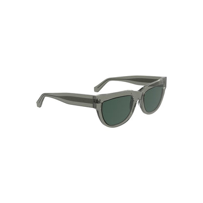 Calvin Klein Gray Acetate Women Sunglasses with chic square silhouette and smoke lenses, perfect for stylish individuals.