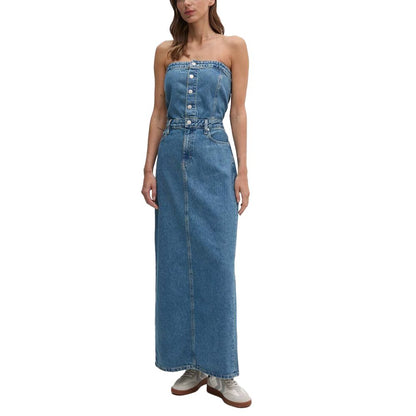 Calvin Klein Jeans Blue Cotton Long Dress
