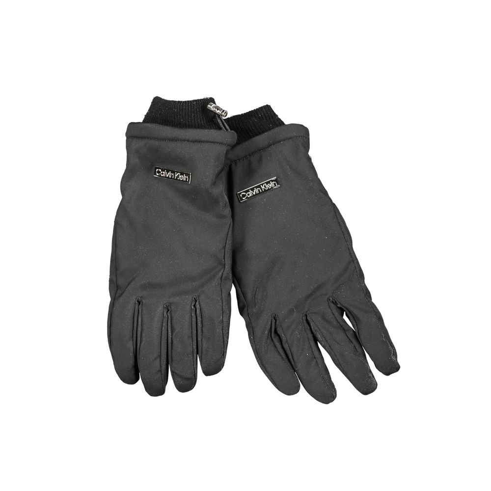 Black Calvin Klein Nero Lana Uomo Glove with logo, sustainable fashion accessory.