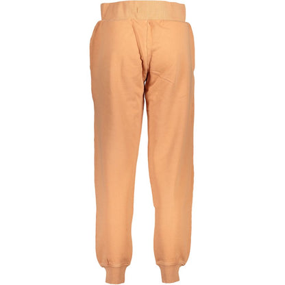 Calvin Klein Orange Cotton Pant with embroidery, elastic waist, laces, 2 pockets, ankle cuffs, brushed sports trousers.