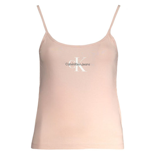 Calvin Klein Pink Cotton Women's Tank Top with iconic logo detail