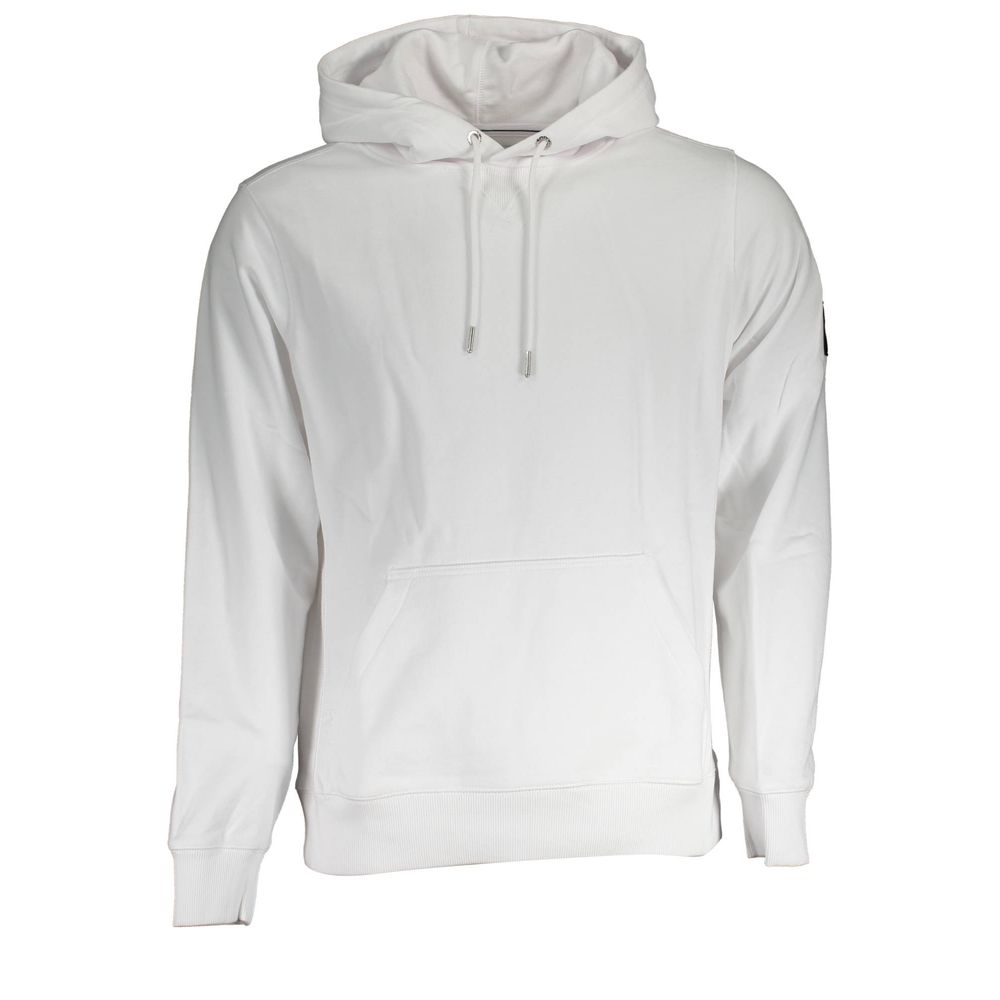 Calvin Klein White Cotton Men's Sweater with hood and pocket