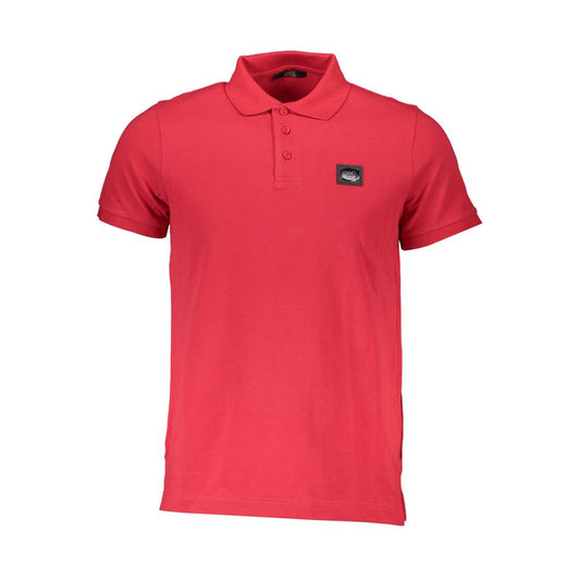 Cavalli Class Rosso Cotton Mens Polo Shirt