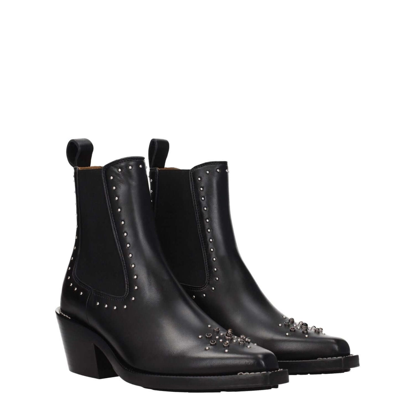Chloé Black Leather Ankle Boots