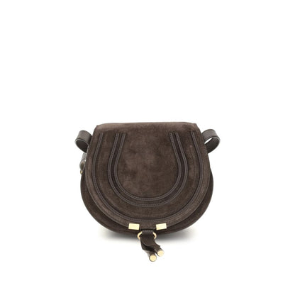 Chloé Brown Calf Leather Bos Taurus Shoulder Bag with curved design and tassel embellishments