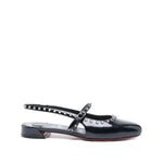 Christian Louboutin Sweet Janispikes Ballerinas in blue patent leather with studded embellishments and buckle fastening