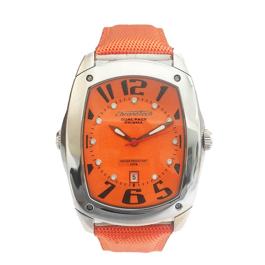 Chronotech Orange Leather Dress Watch Chronotech