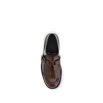 Top view of Church's Brown Calf Leather Bos Taurus Oxfords And Derbies with fringing and buckle detail.