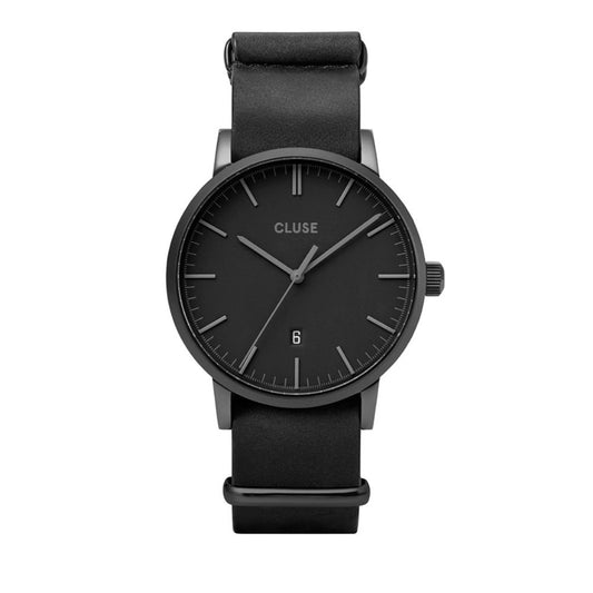 Cluse Black Leather Dress Watch Cluse