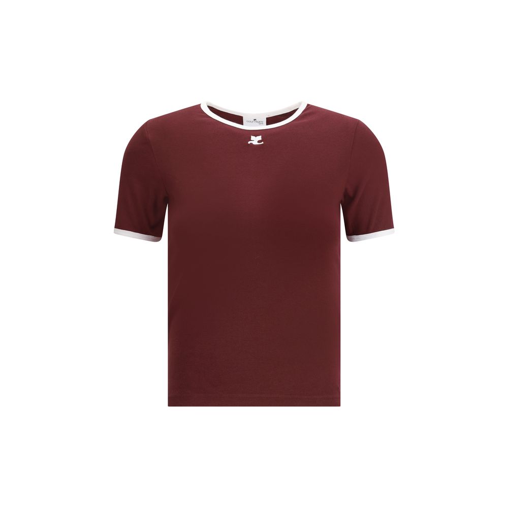 Courrèges Bordeaux Cotton T-Shirt