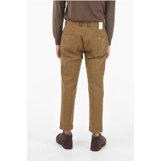 Cruna Cruna herringbone patterned single pleat RAVAL1P.S pants CR-P426512-IT48 | M 1728,74866327712,Brown,Clothing,Cruna,IT48 | M,Jeans & Pants - Men - Clothing,Men,Men - Clothing,New with tags