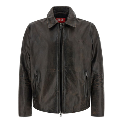 Diesel Brown Cowhide Leather Jacket