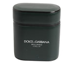Dolce & Gabbana Army Green Calfskin Leather Logo Flip Holder Airpods Case with sleek design and luxury branding.