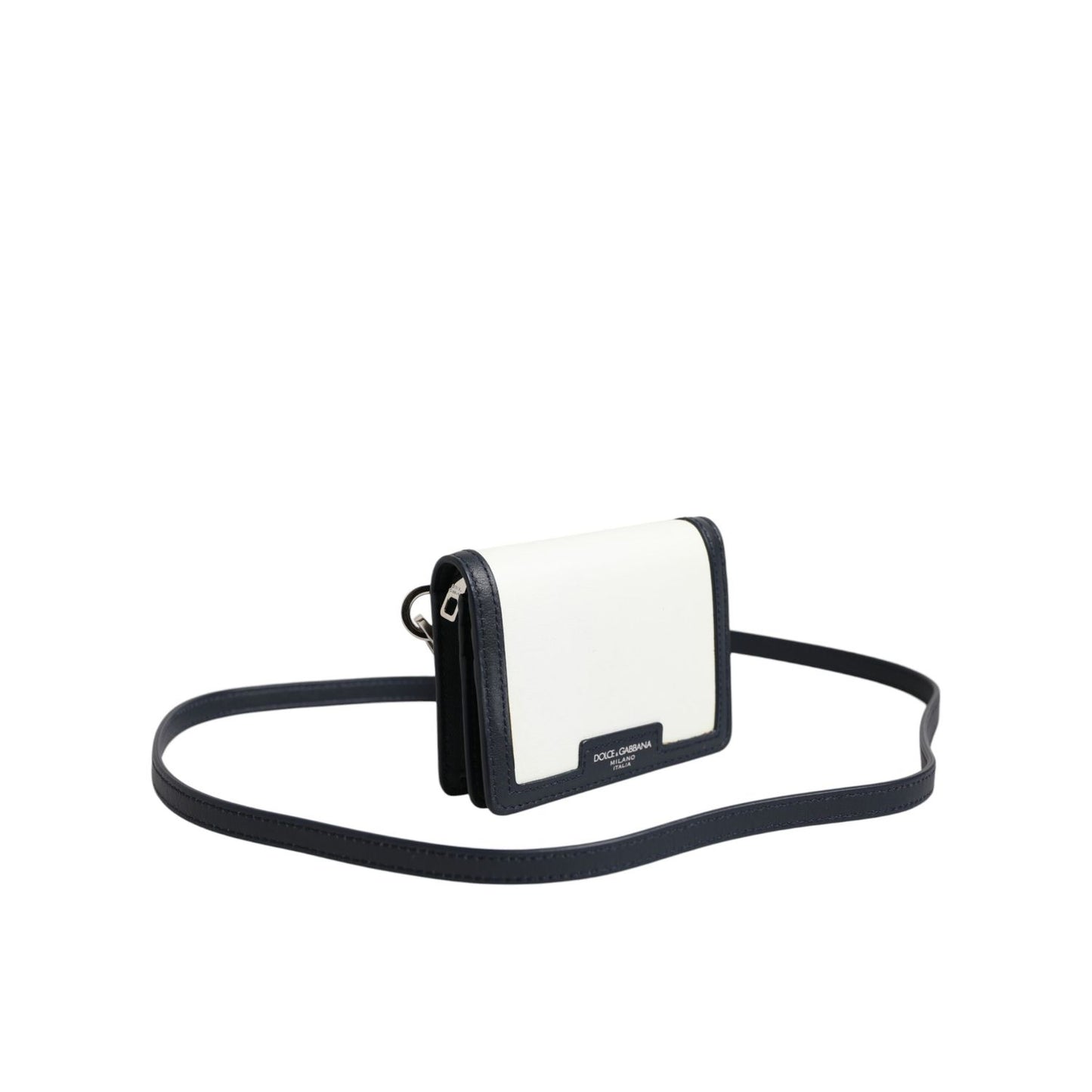 Dolce & Gabbana Beige Black Leather Card Holder Crossbody Men Borse Bag