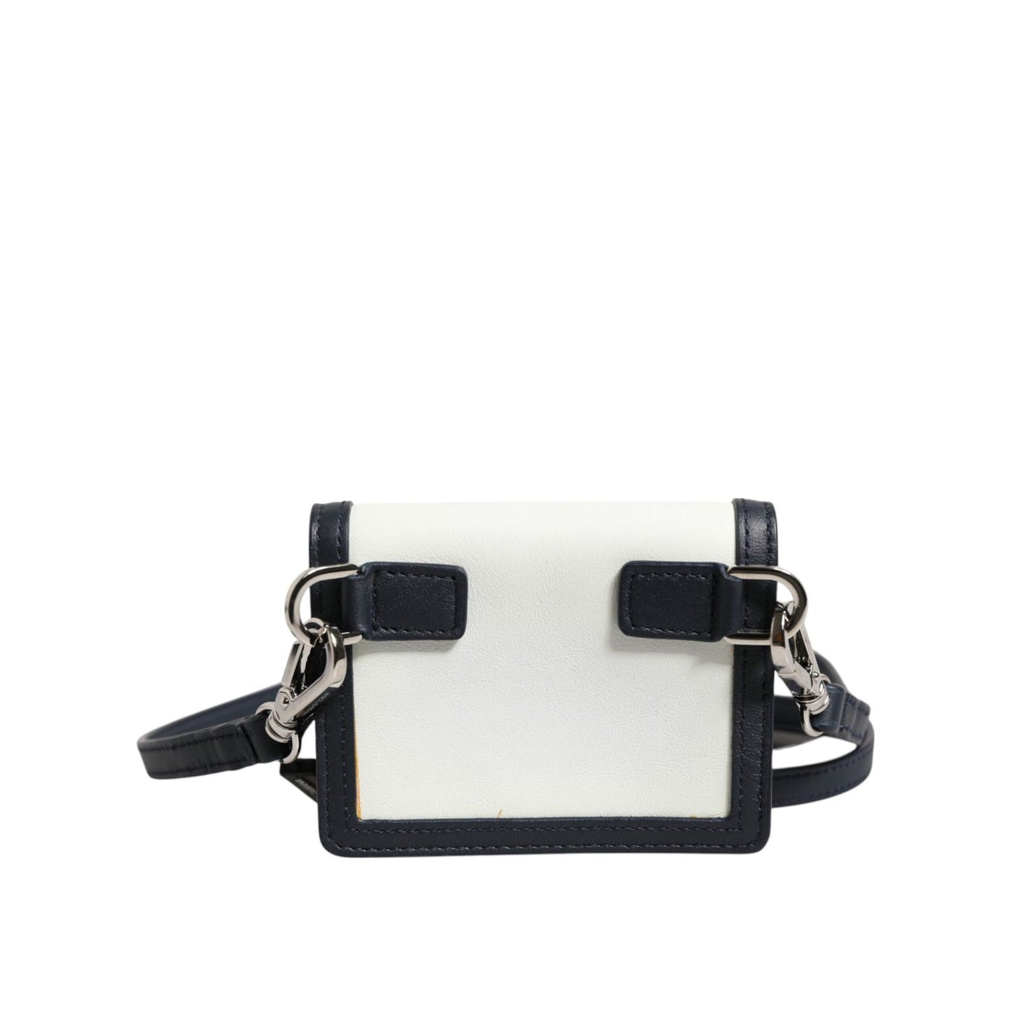 Dolce & Gabbana Beige Black Leather Card Holder Crossbody Men Borse Bag