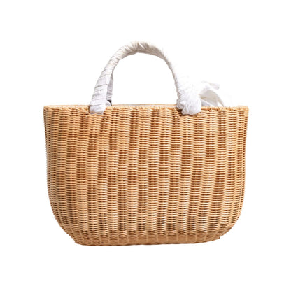 Dolce & Gabbana Beige Fiber Vegetable Basket Handbag Tote Bag