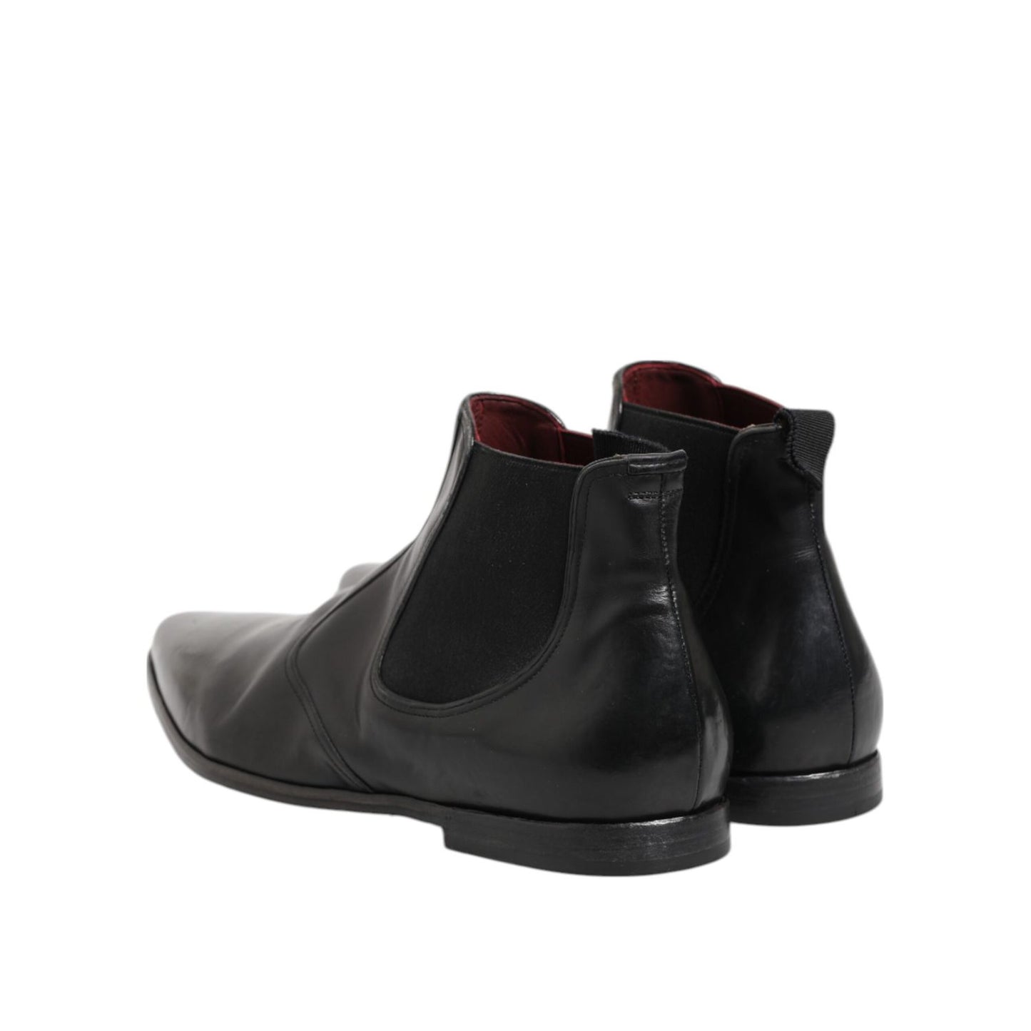 Dolce & Gabbana Black Chelsea Slip On Men Ankle Boots Shoes, 100% calf leather, stretch bands, logo detail, made in Italy.