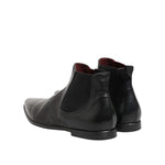 Dolce & Gabbana Black Chelsea Slip On Men Ankle Boots Shoes, 100% calf leather, stretch bands, logo detail, made in Italy.