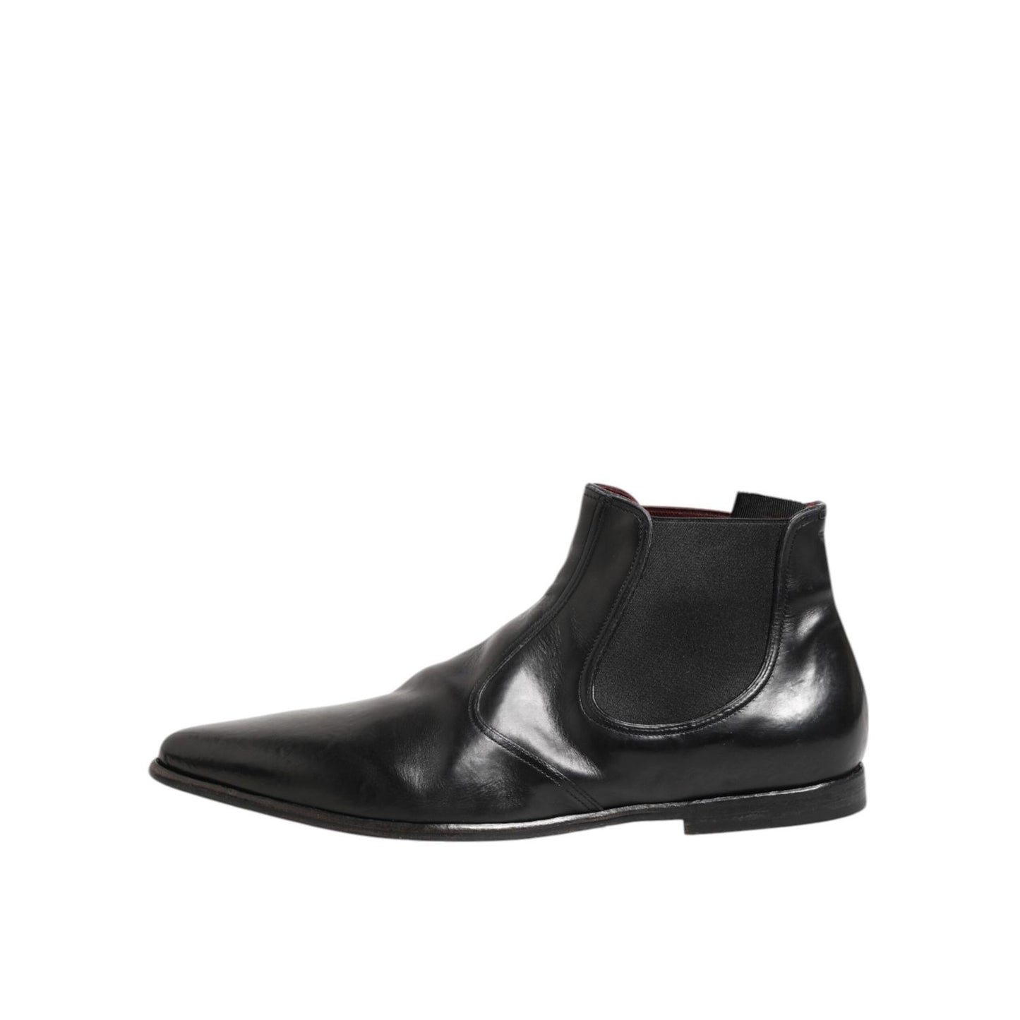 Dolce & Gabbana Black Chelsea Slip On Men Ankle Boots Shoes, 100% Calf Leather with stretch bands, logo details, and high craftsmanship