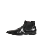 Dolce & Gabbana Black Chelsea Slip On Men Ankle Boots Shoes, 100% Calf Leather with stretch bands, logo details, and high craftsmanship