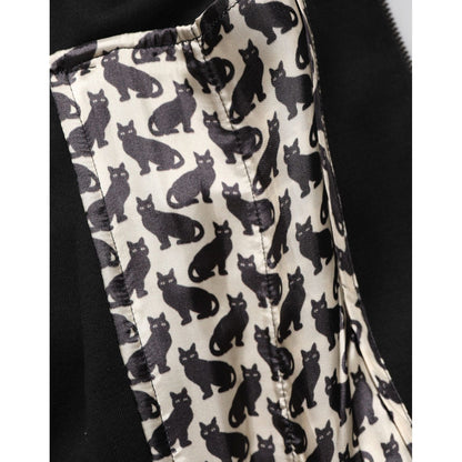 Dolce & Gabbana Black Cotton Logo Full Zip Men Bomber Jacket