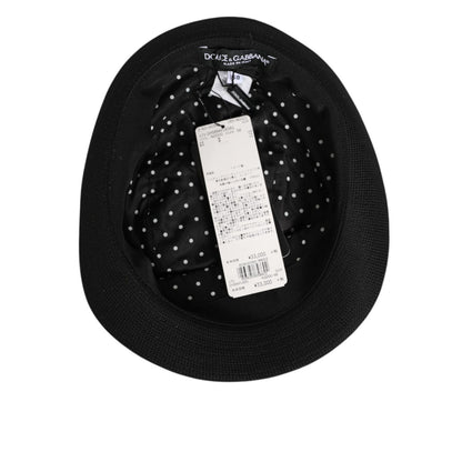 Dolce & Gabbana Black Cotton Polka Dot Lining Fedora Men Hat