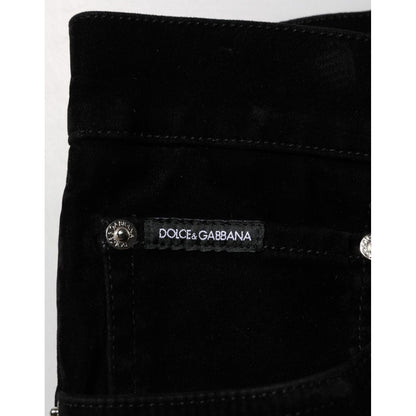 Dolce & Gabbana Black Cotton Slim Fit Denim Trouser Jeans