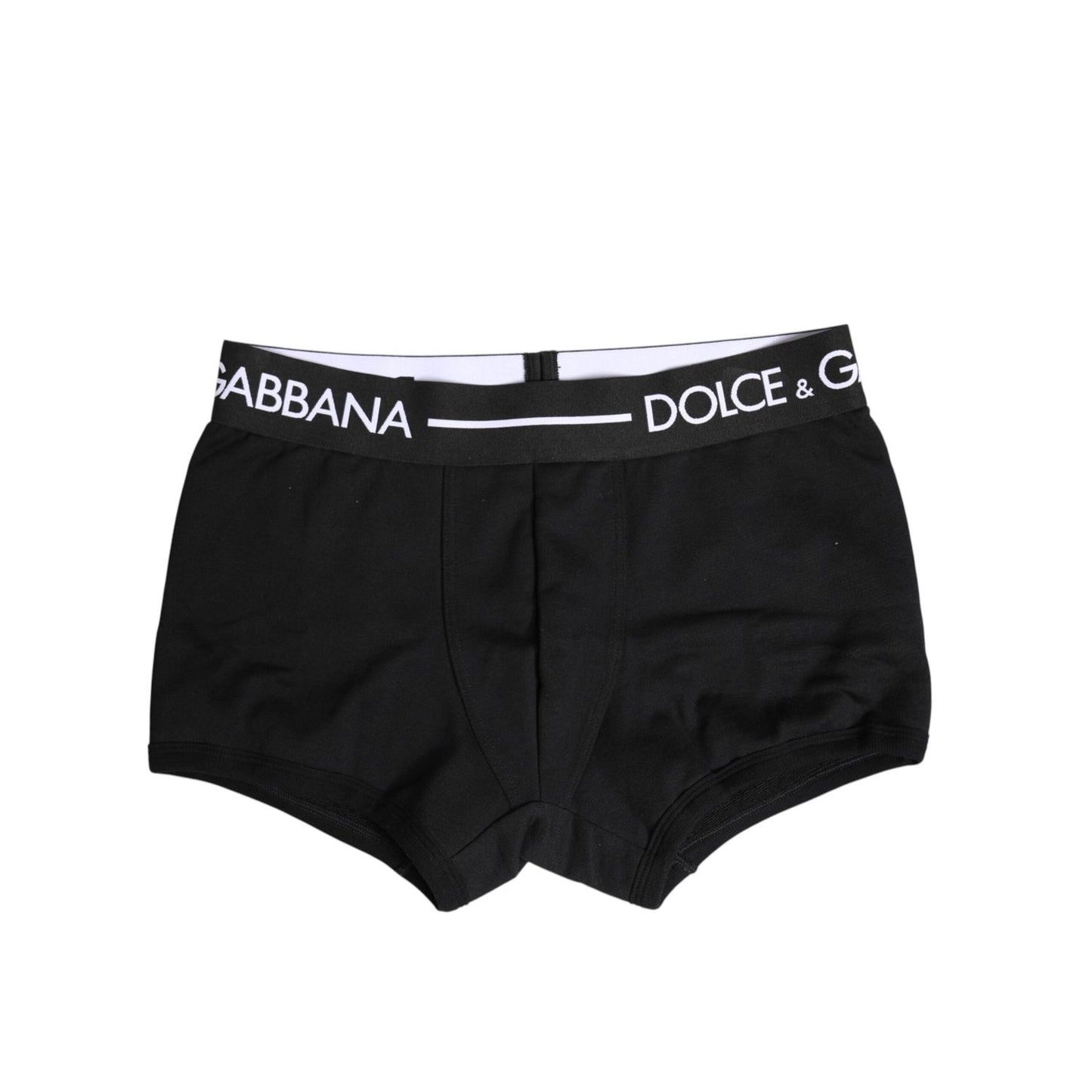 Dolce & Gabbana Black Cotton Stretch Regular Boxer Underwear