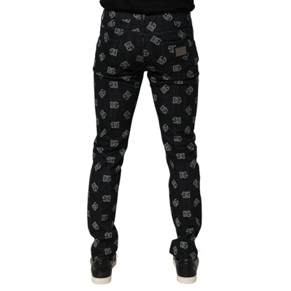 Dolce & Gabbana Black DG Monogram Cotton Skinny Denim Jeans