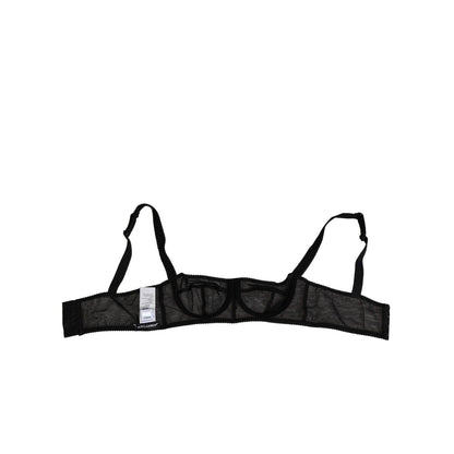 Dolce & Gabbana Black Floral Underwired Balconette Bra Underwear