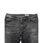 Dolce & Gabbana Black Gray Wash Slim Fit Straight Leg Denim Jeans with five-pocket styling and modern whiskering effect.