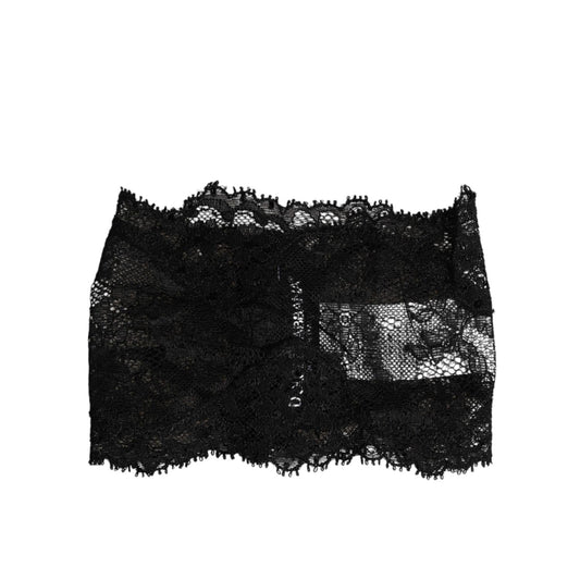Dolce & Gabbana Black Lace Bandeau Bustier Top Sheer Stretch Underwear