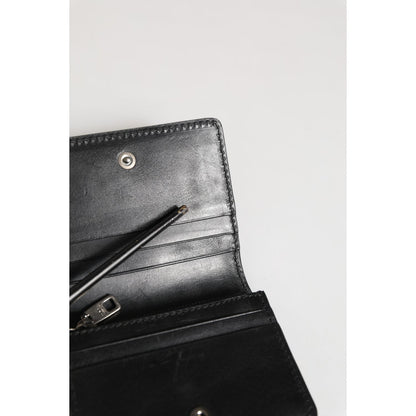 Dolce & Gabbana Black Leather Bifold Card Holder Mens Coin Purse Key Clip Wallet