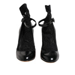 Dolce & Gabbana Black Leather Lace Socks Heels Pumps Shoes