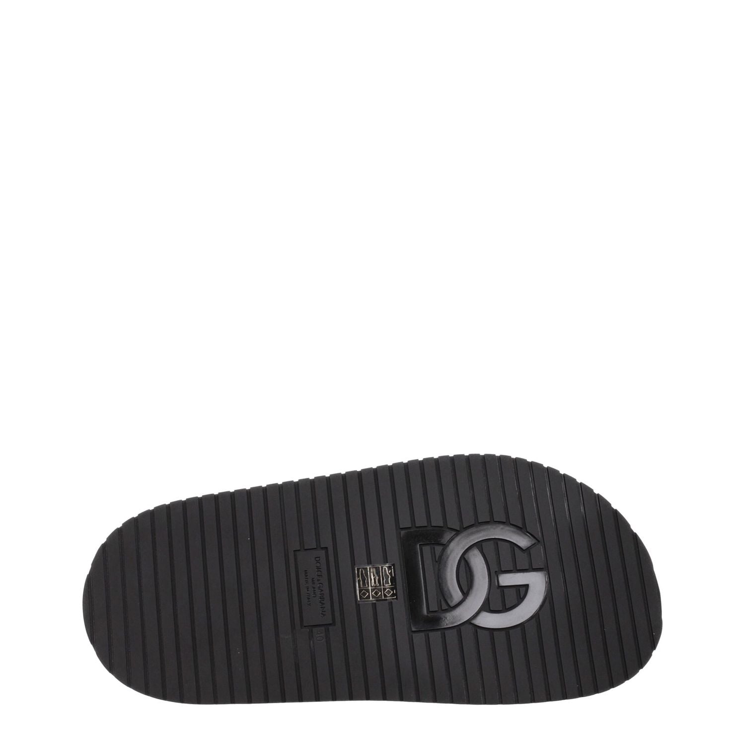 Dolce & Gabbana Black Leather Slippers
