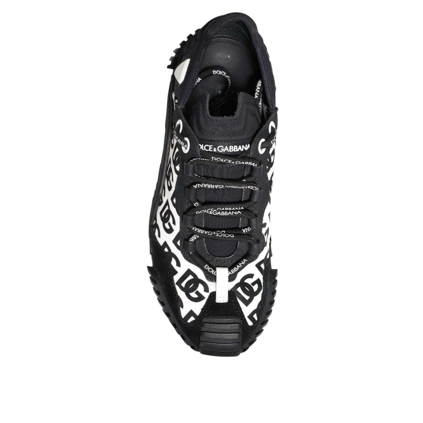Dolce & Gabbana Black Logo Lace Up Low Top NS1 Sneakers Shoes