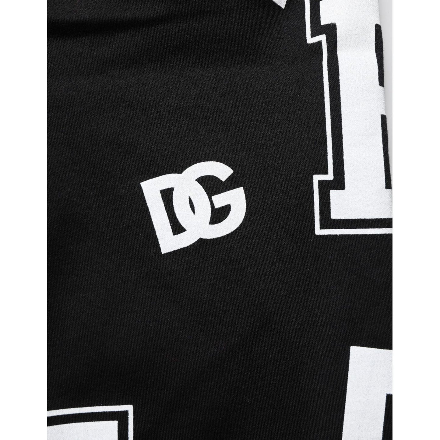 Dolce & Gabbana Black Logo Print Cotton Casual Bermuda Short