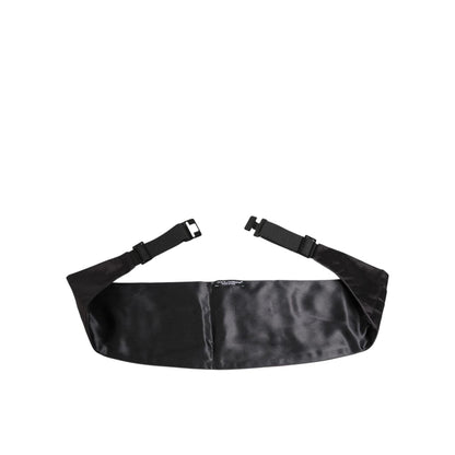 Dolce & Gabbana Black Men 100% Silk Belt Wide Waist Cummerbund