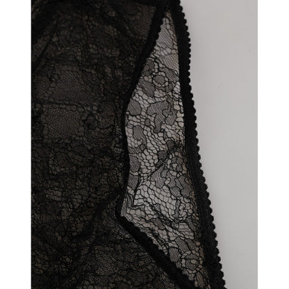 Dolce & Gabbana Black Nylon Stretch High Waist Panty Underwear