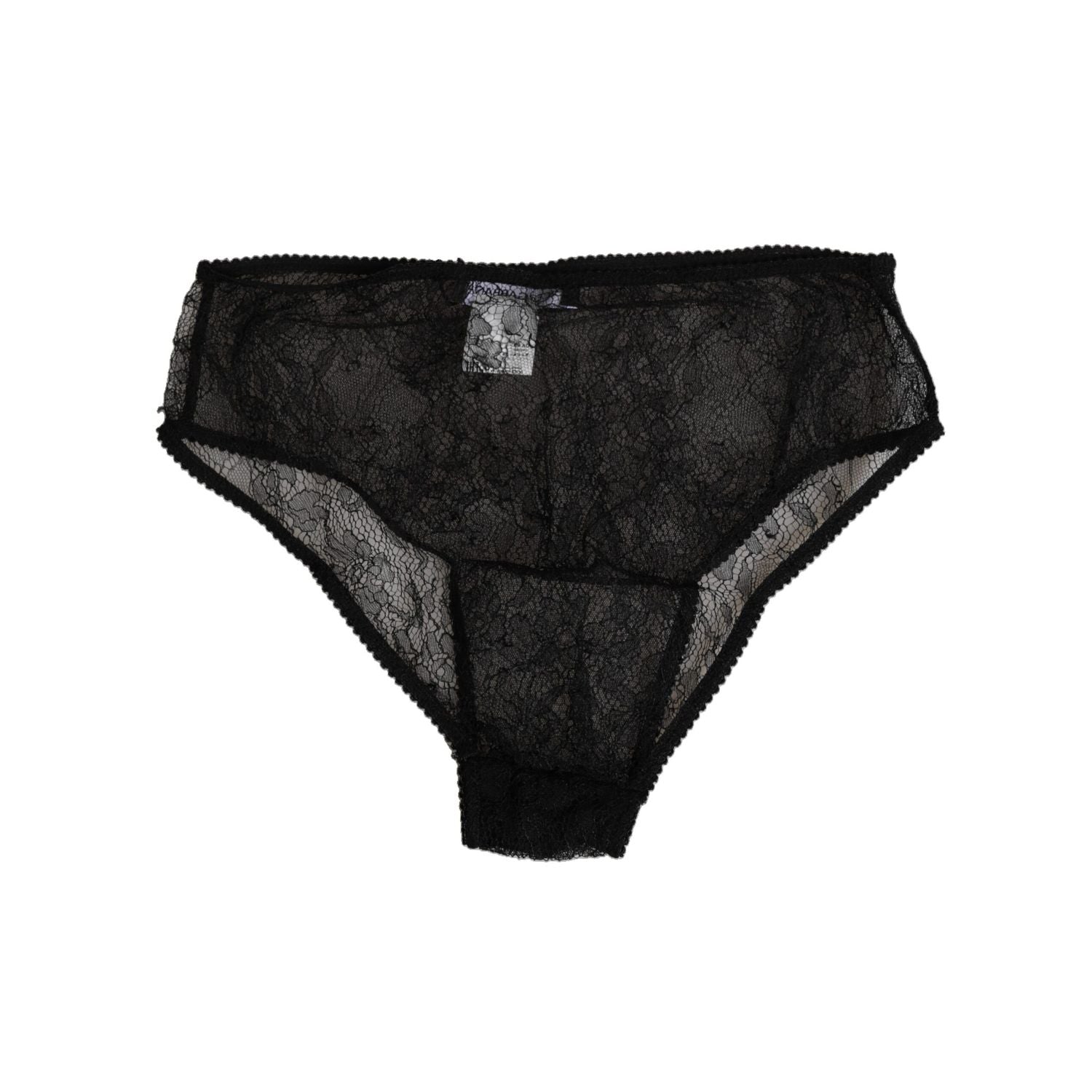 Dolce & Gabbana Black Nylon Stretch High Waist Panty Underwear