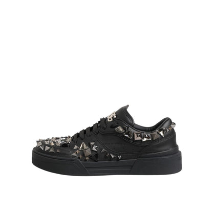 Dolce & Gabbana Black Portofino Studded Men Sneakers Shoes