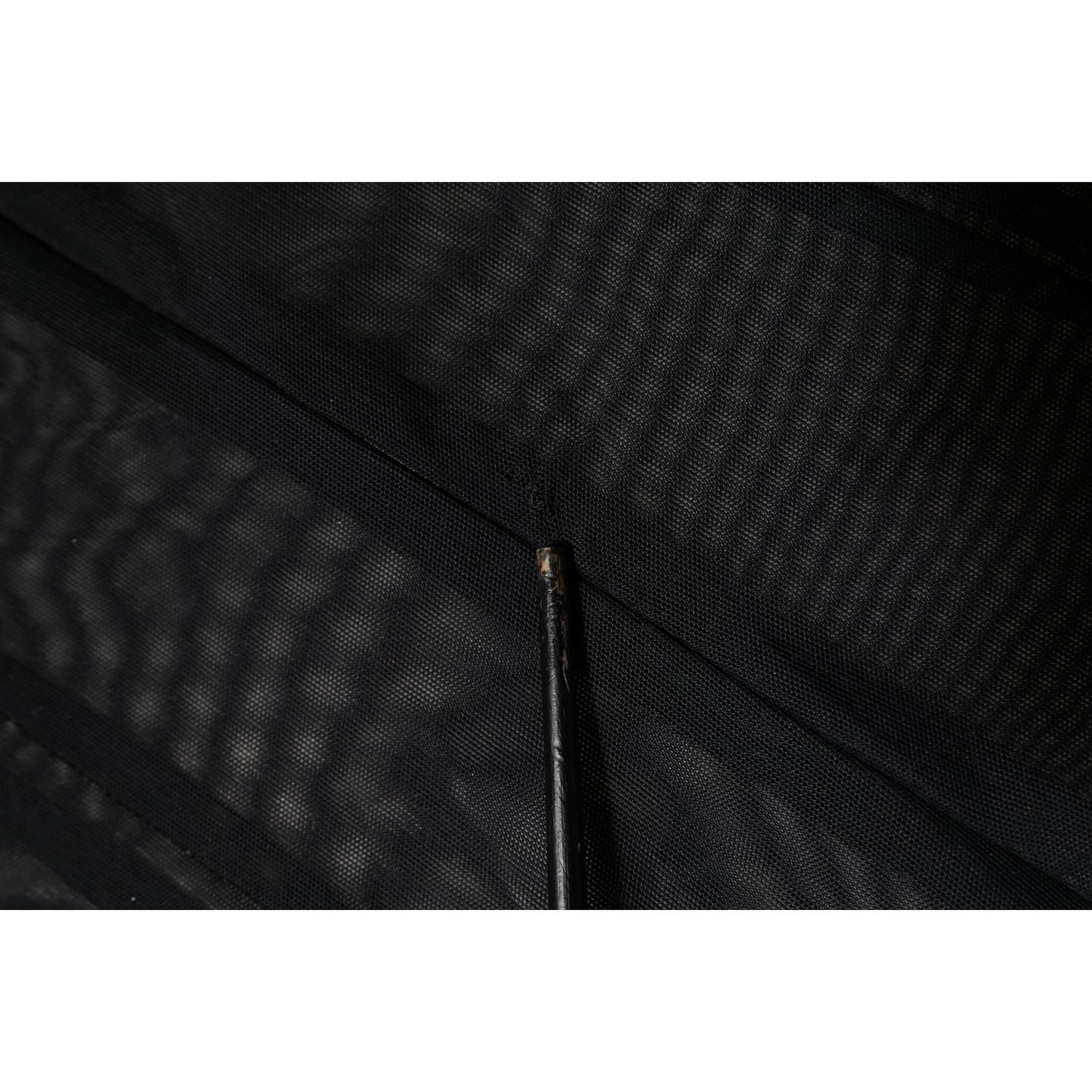 Close-up of Dolce & Gabbana Black Sheer Mesh Long Sleeve Jumpsuit Bodysuit Dress fabric texture.