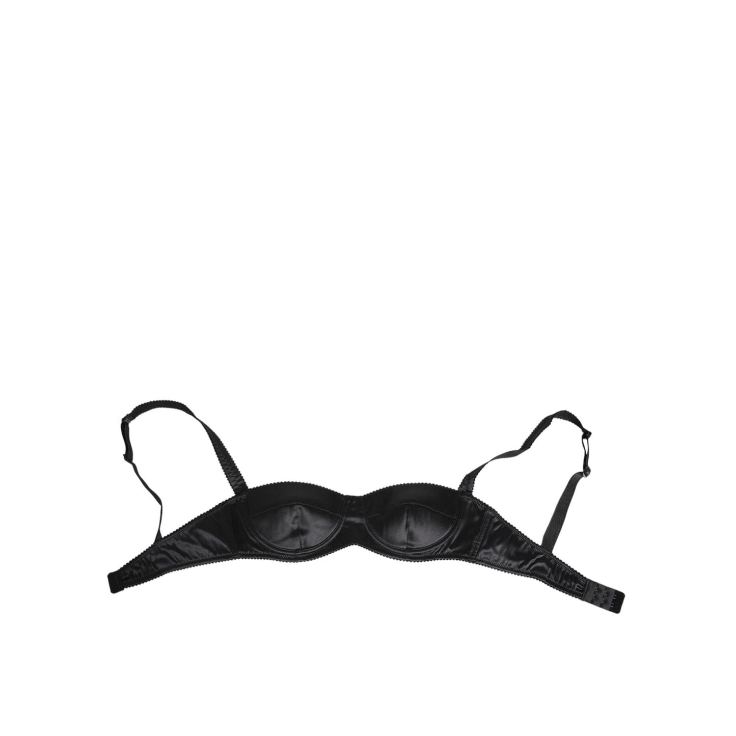 Dolce & Gabbana Black Silk Satin Wireless Lingerie Bra Underwear