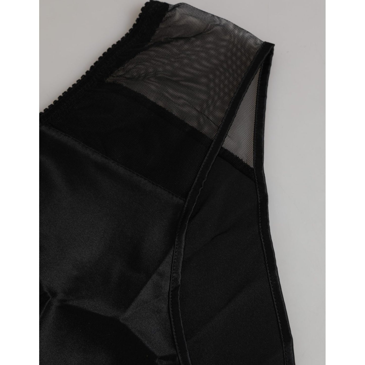 Dolce & Gabbana Black Silk Stretch High Waist Panty Underwear